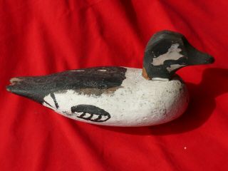 Antique Hand Carved Wooden Duck Decoy Mason Shaped.  Removable Head