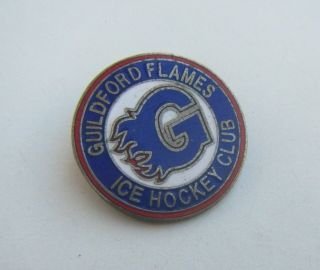 Vintage Guildford Flames Ice Hockey Club Enamel Badge