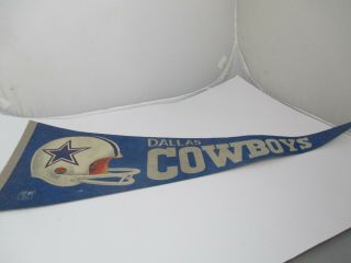 Vintage Felt Nfl Football Pennant Dallas Cowboys Two Bar Helmet