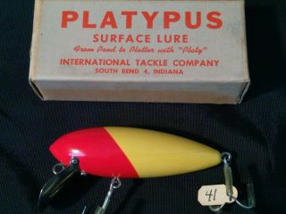 Vintage Platypus Fishing Lure W Correct Box Awesome Color And