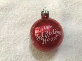 Vintage Little Red Riding Hood Glass Christmas Ornament