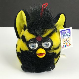 Vintage 1999 Furby Tiger Yellow Black Bumble Bee Nanco Plush Stuffed Toy Animal