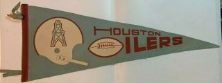 Vintage 1967 Houston Oilers Full Size Felt Pennant Single Bar Helmet Nfl