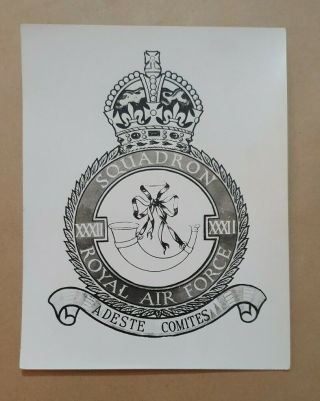 Vintage Photograph Badge Drawing Squadron Xxxii (32) Raf A Deste Comites