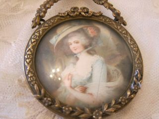 Antique French Gold Gilt Metal Picture Frame/ribbon & Bow