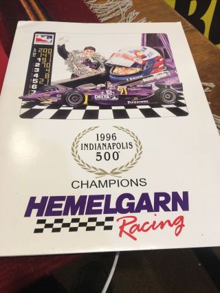 1997 Buddy Lazier Indy Car Racing Press Kit Indy 500 Hemelgarn Racing