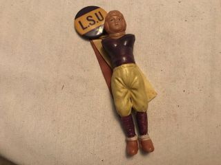 Louisiana State University Vintage Pinback Button & Football Player (no Arms)