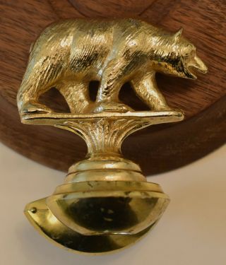 Vintage 1980 Solid Gold Tone Bear Trophy Topper 2