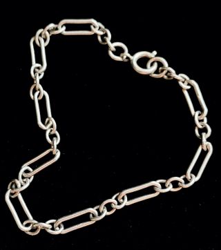 Vintage Stg Sterling Silver 925 Chain Bracelet Signed 7 " F06