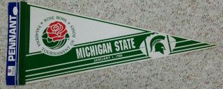 Vintage Michigan State 1988 Rosebowl Pennant Full Size 30 "