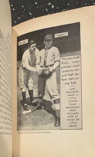 Vintage 1931 Babe Ruth How To Play Baseball Book With Plastic Cover 3