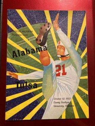 Vintage October 1953 Alabama Vs Tulsa College Football Game Program