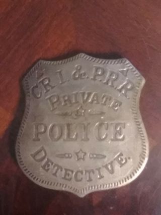 Chicago/rock Island/pacific Rail Road - Vintage Private Police Detective Badge