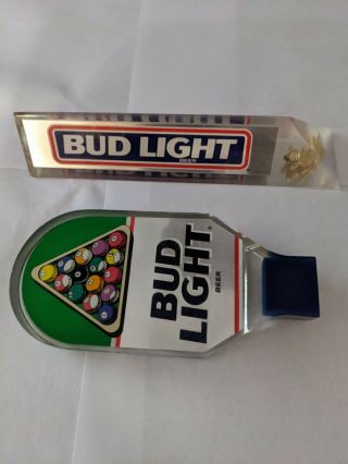 2 Vintage Bud Light Beer Tap Handles Lucite " Pool Balls "