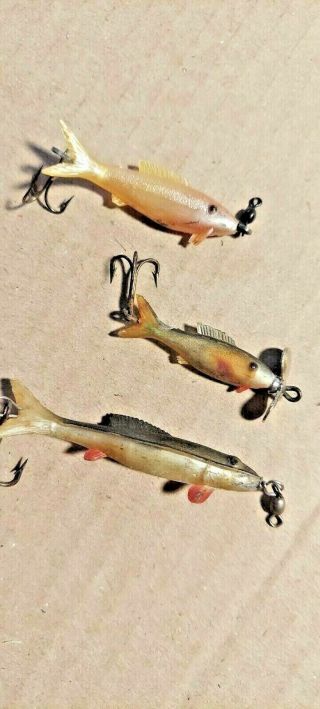Old Lures Vintage Fish Spinners Plastic And Rubber,  Great For Bass And Trout.