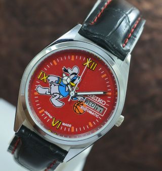 Vintage Seiko 5 Donald Duck Day Date 17 Jewels 6309 Automatic Wrist Watch