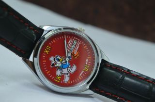 Vintage Seiko 5 Donald Duck Day Date 17 Jewels 6309 Automatic Wrist Watch 3