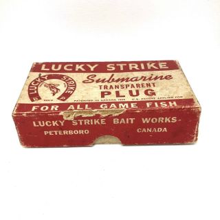 Vintage LUCKY STRIKE SUBMARINE TRANSPARENT PLUG 3508 - BOX Fishing Lure 2