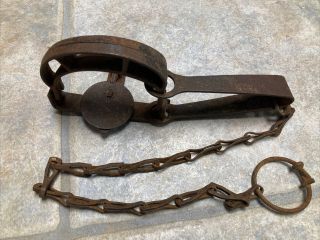 Vintage Antique Double Jaw Trap Newhouse No.  91 W Stamped Spring,  Complete