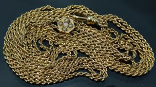 Antique Gold Filled Pocket Watch Double Rope Chain Fob/ Necklace/12.  5 Gram/ 53