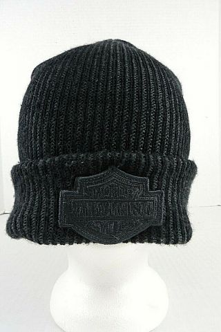 Harley Davidson Knit Cap Beanie Hat Black/gray Unisex