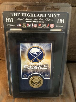 Buffalo Sabres Fan 5 X 7 Wood Frame And Minted Bronze Coin Collectible