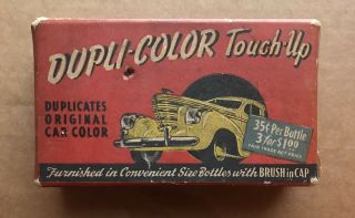 Vintage Dupli Color Touch Up Paint Box Bottles 1941 1942 1946 Buick Pontiac Gm