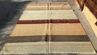Authentic Hand Knotted Woven Vintage Wool Kilim Area Rug 8 X 6 Ft (578 Bn)