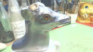 Vintage - 1950 - Buck Deer - Hood Ornament - Glass - Plastic ? Eyes - Nostrils - Horns