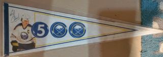 Worthpoint Gilbert Perreault 500 Goals Buffalo Sabres Pennant Rare Vintage 1985