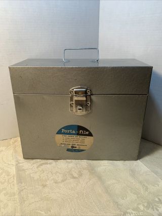 Vintage Porta File Box Gray Porta - File