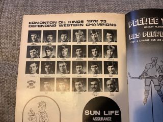 1972/73 WHA Program - Edmonton (Alberta Oilers) vs Winnipeg Jets,  Nov.  14 / 72 3