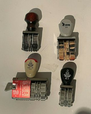 4 Vintage Dater Trodat Safina Castle Dap Rubber Date Stamp Dial - A - Phras