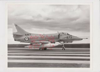 Large Old Photo Of An Australian Navy A4 Skyhawk Fighter C1970 Ex Jets Museum Sa