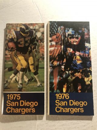 1975 1976 San Diego Chargers Media Guide Yearbook Dan Fouts Don Woods Garrison