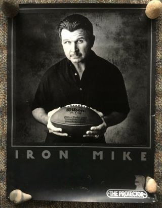 86 Wilson Nfl Football Protector Iron Mike Ditka Chicago Bears Bowl Poster