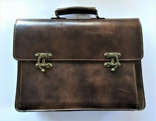 Vintage Good Quality Leather Briefcase / Satchel / Laptop Bag