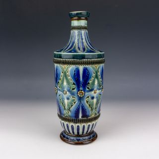 Antique Doulton Lambeth Stoneware Art Pottery Vase - By Harriet E Hibbut