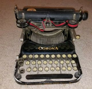 Vintage Corona Typewriter 1910 Antique Collectible