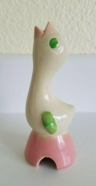 Vintage Shawnee Pottery Pie Bird - Pink With Green Wing & Eye - 1940 
