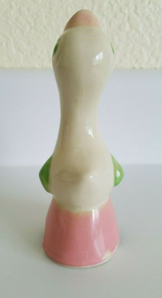 Vintage Shawnee Pottery Pie Bird - Pink With Green Wing & Eye - 1940 ' s - 50 ' s 2