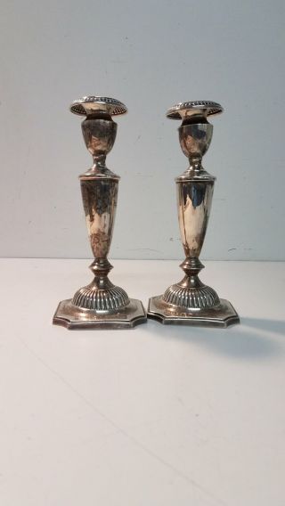 Hunt Silver Co Weighted Sterling Silver 925 Candlestick Candle Holders