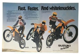 1978 Suzuki Rm 125 250 400 Dirt Bike Supercross Motocross Mx Print Ad Vintage