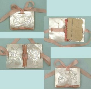 Antique Mother Of Pearl Needle Book English Circa 1860