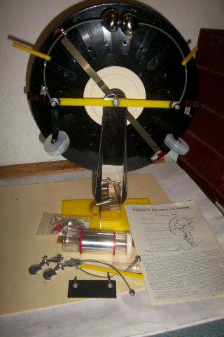 Vintage Wimshurst Machine Generator Science Lab Electrical Energy Education Set
