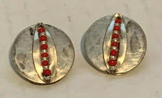 Vtg Mb Sf Marjorie Baer Sterling Silver Coral Beads Clip - On Earrings– Modernist
