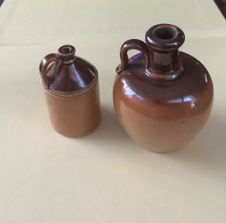 Miniature antique Royal Doulton stoneware flagon,  jug and bowl large dolls house 2