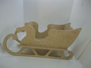 Vintage Hand Decorated Large Wooden Santa Sleigh 13 1/2 x 6 7/8 x 5 inches 3