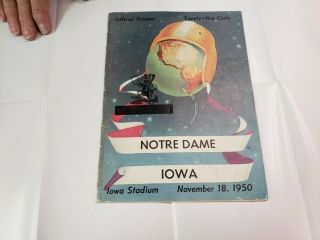 1950 Iowa Hawkeye Vs.  Notre Dame Football Program November 18,  1950