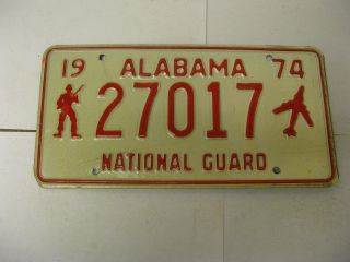 1974 74 Alabama Al License Plate National Guard 27017